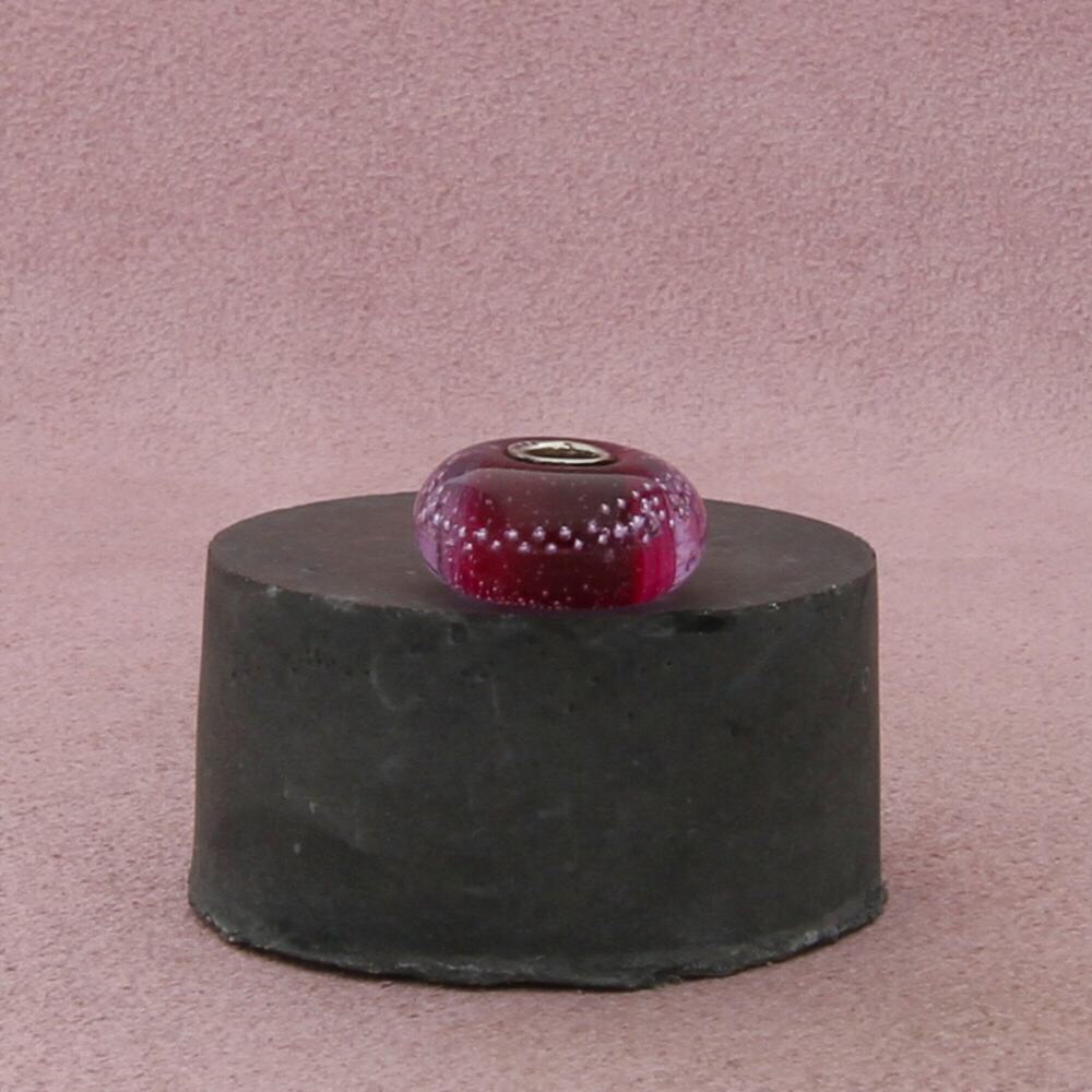 trollbeads sterling silver silver trace pink murano glass bead charm